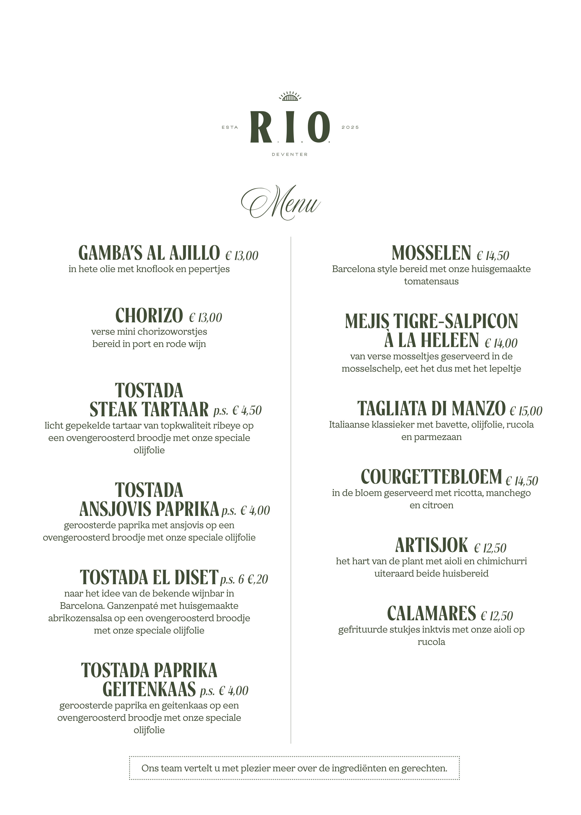 Menu R.I.O. Deventer pagina 1